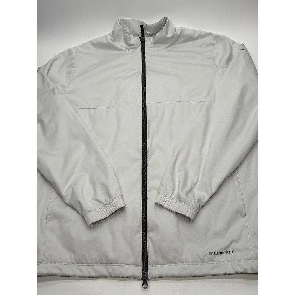 Nike Storm-FIT Mens Full Zip Light Grey Windbreaker Jacket Large L